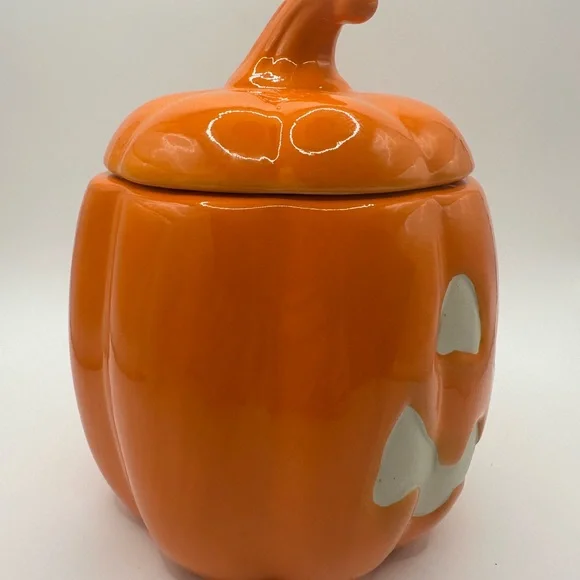 Orange Pumpkin Ceramic Jar - Picture 3 of 5